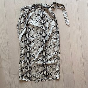 Pretty little thing snake print wrap skirt
